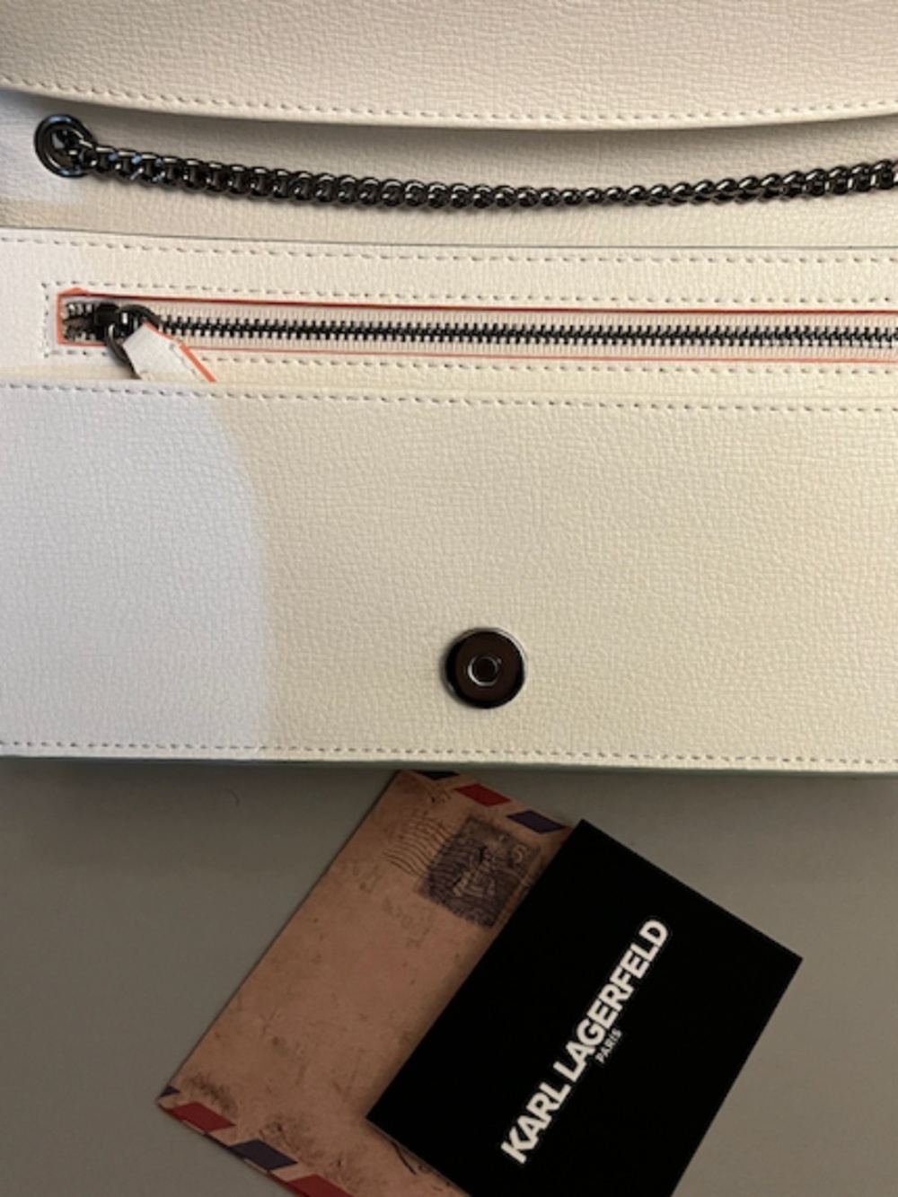 Karl Largerfeld Wallet on a chain shoulder Leather bag NEW - Picture 9 of 9